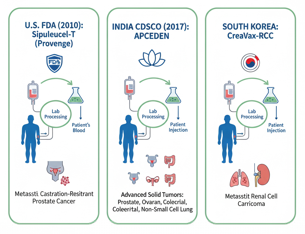 Approved Dendritic Cell Cancer Therapy Types