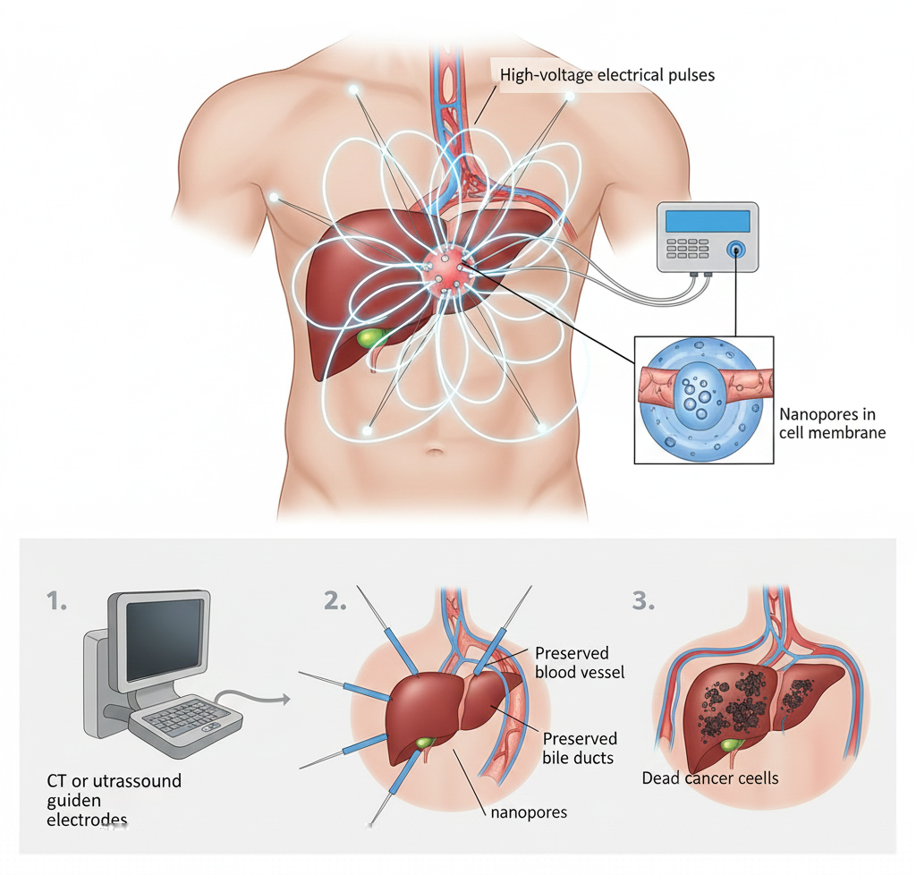 Irreversible Electroporation - NanoKnife (IRE) Illustration