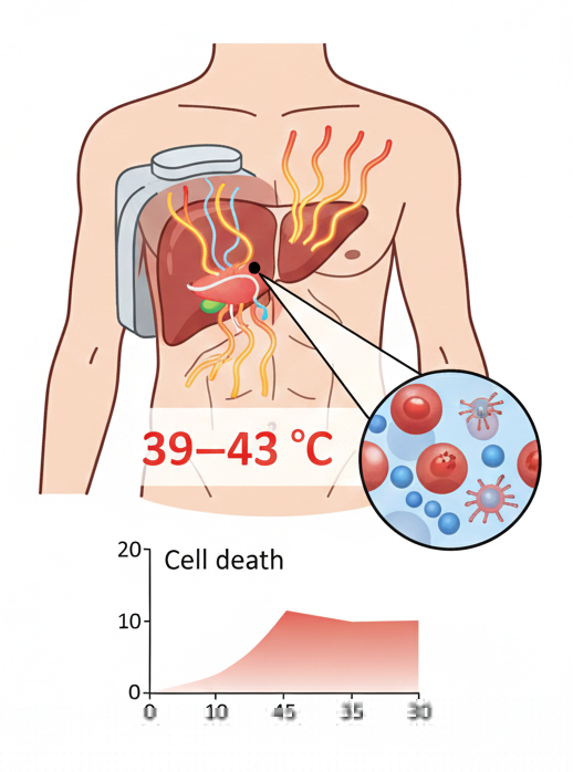 Hyperthermia for liver metastases - Illustration