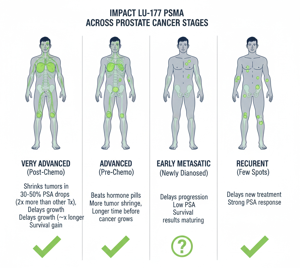 Lu-177 PSMA Therapy Effectiveness over Prostate Cancer Stages